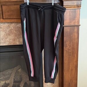 Torrid Black Joggers with cute pastel stripes down sides size 3X